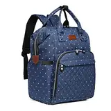 KONO Baby Wickeltasche Wickelrucksack Multifunktions Reise Rucksack mit großer Kapazität und 2 Kinderwagengurten (Neues Blau) E6705d2 Ny 26cmx17cmx 38cm