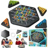 Interaktives Brettspiel Triggle – Taktikspiel mit Gummibändern, Kettendreieck Schach, Triggle Game Gummiband, Interaktives Steckspiel, Strategisches Denkspiel für die Ganze Familie