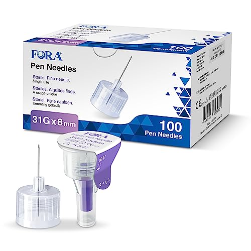 FORA Komfort Insulin Pen Nadeln (31G, 8mm) – Universell Einsetzbar, 100 Stück Packung