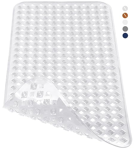 Yimobra Badewannenmatte, Extra Lang Badematte für Wanne Anti-Rutsch mit Abflusslöchern, Saugnäpfen, Phthalatfrei, Latexfrei, BPA-frei und Maschinenwaschbar (70 x 40 cm, Transparent)