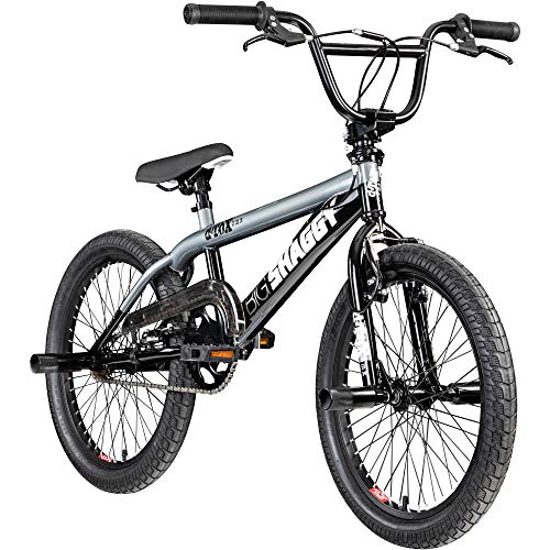 deTOX BMX 20 Zoll Fahrrad Big Shaggy Spoked 8 Farben zur Auswahl + 4 Pegs inkl.! (schwarz/grau)