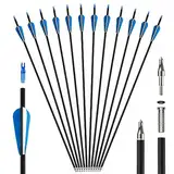 REAWOW Pfeile für Bogenschießen 30 Inch 12PCS Carbonpfeile Adult Hunting Arrows Jagdpfeile für Compoundbogen Recurve Bow Longbow und Straight Bow …