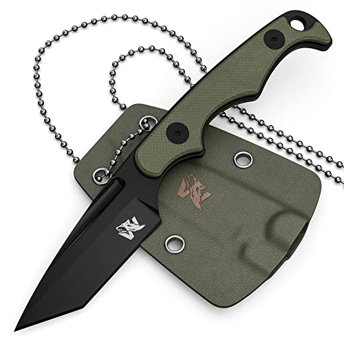 Wolfgangs ACUS Neck Knife Messer - inklusive Kydex Scheide und Kugel Halskette zum umhängen - Mini Survival Outdoor Messer für jeglichen Gebrauch