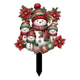 Dekorative Gartenstecker – Weihnachts-Schneemann, 2D-Acryl-Hofstecker- – Handbemaltes Outdoor-Dekorationswerkzeug Für Terrasse – Rasen – – Bauernhaus – Garten – Weihnachts-Hofstecker-Deko