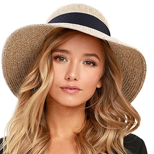 FURTALK Damen Sonnenhut UV-Schutz Strandhut Faltbar Sommerhut UPF 50+ Strohhut mit Breite Krempe