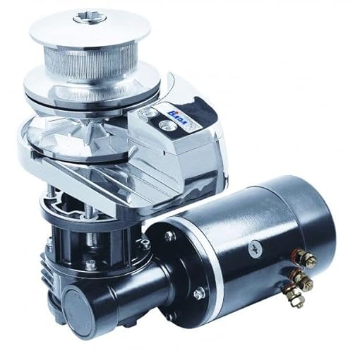 Boote & Yachten Kantschuster Ankerwinde elektrisch 12 V | 1000 W Leistung | Edelstahl | mit Kettennuss für Ankerketten 8 mm | mit Verholspill | max. Zugkraft 750 kg