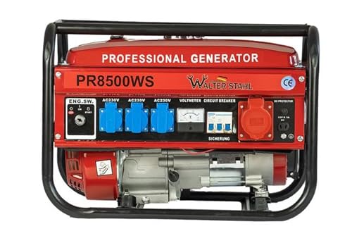 Stromgenerator mit Benzin|Stromerzeuger mit Zubehör,Notstromaggregat leise| 2/5 Steckdosen 3x 230V /1x 400V/ 1x12V|7PS Stromgenerator (5 Steckdosen (2500W WS2500))
