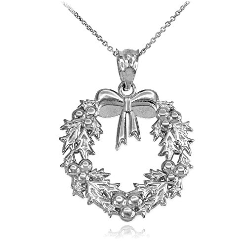 925 Sterling Silber Weihnachtskranz Damen Anhänger