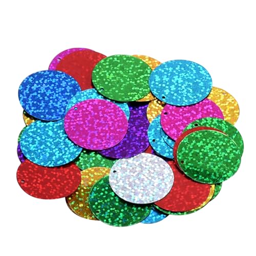 50g Glänzendes Rundes Konfetti Lose Pailletten Holografische Pailletten Für Die Herstellung Von Paillettentaschen Geburtstag Hochzeit Party Halloween Dekoration Kleidung Schuhe Hüte (Laser)