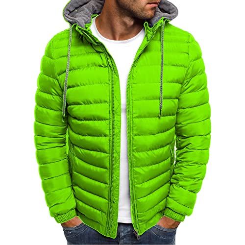 Winterjacke Herren Leichte Steppjacke Zipper Kapuze Gesteppte Jacke Winter Steppmantel Große Größen Pufferjacke Einfarbig Wintermantel Warm Daunenjacke Outdoorjacke Kapuzenjacke Übergangsjacke