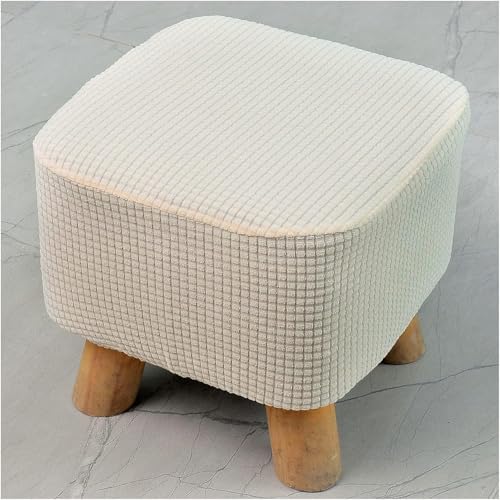 MCNDSI Fußhocker Quadratisch 40x40/50x50 Hockerbezug Stretch Ottoman Cover Ottomane Schonbezug Hocker Hussen für Fußhocker Stretch Ottomane Abdeckung Hocker Protector Hockerabdeckung(F,30x30cm)