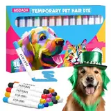 MSDADA Hair Chalk 14 Farben Hundehaarfärbemittel, Temporäre Tierhaarfärbestifte für Hunde für unterschiedliche Fellpflege, Ideal, Waschbare Karneval Tierhaarfärbemittel für Hunde, Katzen, Pferde