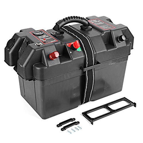 batteriekasten für boote,Duokon Motor Power, Minnkota Trolling Batteriekasten Kunststoff Minnkota Trolling Motor Power Center Station Batteriekasten USB- und 12-V-Ladeanschluss