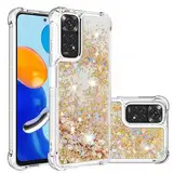 Nadoli Glitzer Treibsand Hülle für Xiaomi Redmi Note 12S 4G,Silikon Stoßfest Handyhülle Transparent TPU Bumper Schutzhülle Flüssig Durchsichtig Quicksand Case