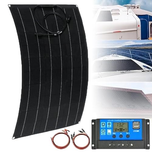 100/200/300/400/500/600/800/1000 W Flexibles Solarpanel – Mit Solar-Laderegler, Solarmodule – Netzunabhängiges Ladegerät, Für Auto, Wohnmobil, Kabine, Marine, Van,1X100W