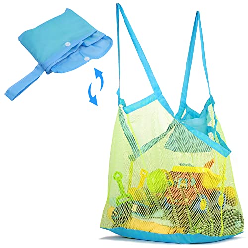 Abnaok Strandspielzeug Tasche, Sandspielzeug Netztasche Strandtasche xxl Familie, Sandspielzeug Tasche