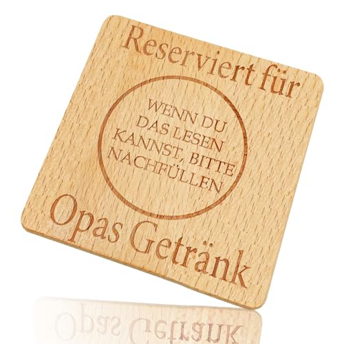 Suguru Untersetzer aus Holz-Reserviert für Opas Getränk | Rutschfester Hitzebeständiger Waschbarer Untersetzer | Lustige Untersetzer für Getränke,Bar,Tassen,Gläser | Geschenk Muttertag Vatertag (Opas)