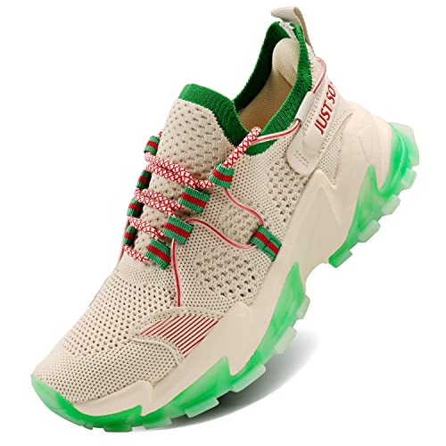 JUST SO SO Frauen Wanderschuhe Sommer Atmungsaktive Anti-Rutsch Tennis Laufschuhe Outdoor Mode Casual Sneakers Straßenlaufschuhe 42