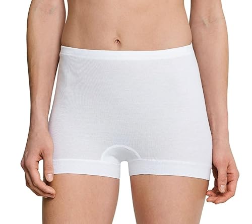 SES Pagenschlüpfer Damen 5er Pack Größe 64/66 aus 100% Baumwolle weiß/Feinripp Damen Schlüpfer mit Bein, hoher Leibhöhe und sanften Bündchen/kochfeste Unterhosen Damen mit hohem Komfort