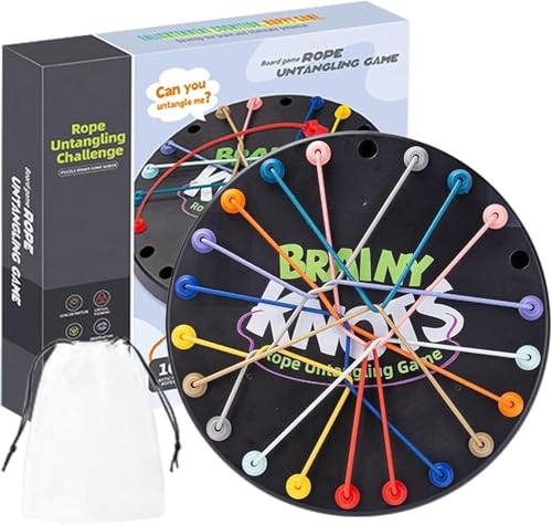 Rope Challenge Brainy Knots Logik Spiele, Buntes Gedrehtes Seil Sortier Puzzlespiel, Geduldspiele für Kinder, Logik Spiele Knot für Kinder ab 3 Geschicklichkeitsspiel Lernspiel für die ganze Familie