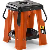 Hi-Q Tools Werkstatt-Hocker - Standsicher bis 200Kg - Mit Werkzeugablage schwarz