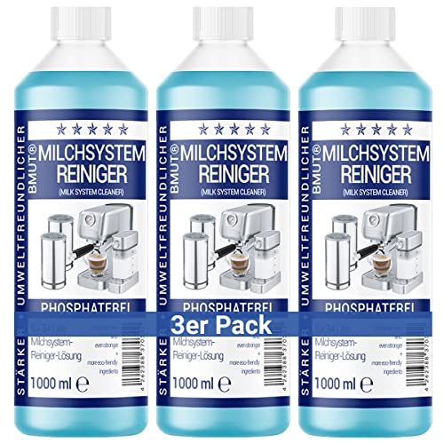 3x 1000ml Milchsystemreiniger Konzentrat für Kaffeevollautomat, Milchschäumer, Milchschaumreiniger, Milchreiniger, Universal für alle Hersteller