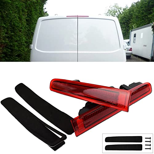 AUTOXBERT Paar (links & Rechts) Der Hinteren Dritten Bremsleuchte Für 2003-up VW Transporter T5 T6 Scheunentür Hohes Niveau Bremslicht-Ersatz, Rote Linse