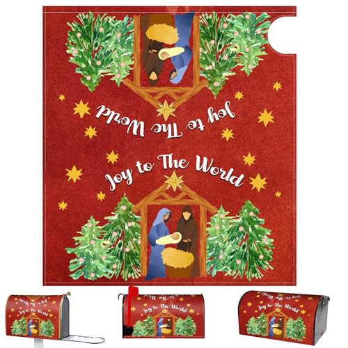 Christmas Magnetic Mailbox Covers,Merry Christmas Mailbox Covers Magnetic Religious Nativity Mailbox Covers Decorations, Xmas Mailbox Covers Magnetic Standard Size Decor for Holiday Garden Yard