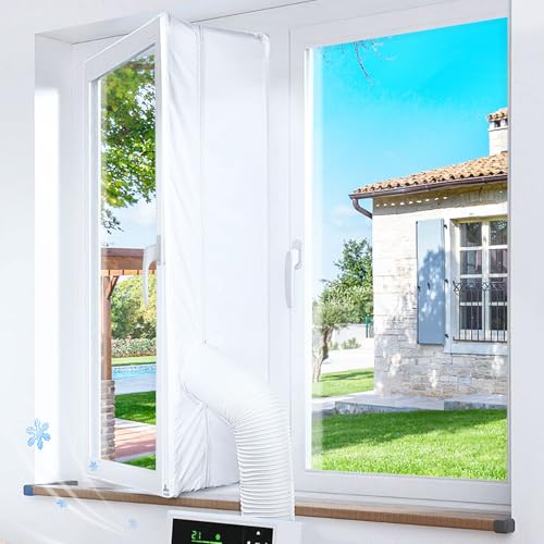 Gruntbear 400CM(157") Fensterabdichtung für Mobile Klimageräte,Klimaanlagen,Wäschetrockner,Ablufttrockner,Hot Air Stop zum Anbringen an Fenster Flügelfenster, AC Window Seal