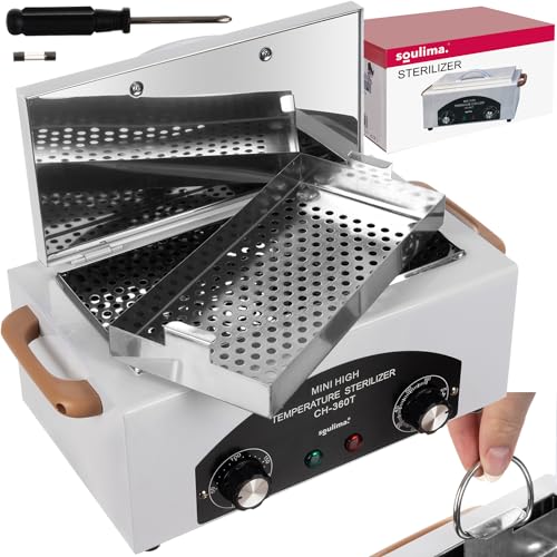 Heißluftsterilisator Trockene Hitze Hochtemperatur Sterilisator 300W Desinfektion für Werkzeuge bis 220°C Timer LED-Anzeige Edelstahl 22938