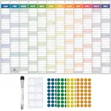 Großer Jahresplaner 2025 A1 Wandkalender Set 87 x 58cm laminiert abwischbar gefaltet Wandkalender & Jahreskalender Deutsch dickes Papier von Glacient