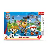 Trefl 31428 PAW Patrol, Hilfsbereite Hunde-Rahmenpuzzle für die Kleinen, 15 Große Elemente, Rahmen und eine Feste Unterlage, für Kinder ab 3 Jahren, Mehrfarbig