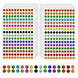 EUZUXU 3520 Stück Glänzende Bunte Kreis Dot Aufkleber Sparkle Farbcodierung Etiketten Kleine Runde Punkt Aufkleber, Etiketten Markierungspunkte (6mm)