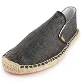 Alexis Leroy Espadrilles Herren Slip On Casual Leichte Einfarbig Espadryle Schwarz 45 EU