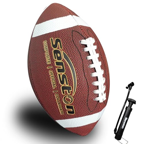 Senston American Football Size 9 Unisex-Youth Strapazierfähiges Komposit-Leder Sanfte Berührung Football Ball