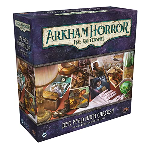 Fantasy Flight Games, Arkham Horror: LCG – Der Pfad nach Carcosa, Ermittler-Erweiterung, Expertenspiel, Kartenspiel, 1-4 Spieler, Ab 14+ Jahren, 45+ Minuten, Deutsch