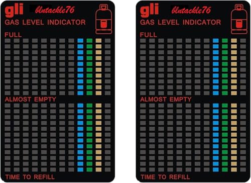 Set 2 Stück magnetische Füllstandsanzeige Gasstand für Propan-Gas, Butan Gasflaschen Gaskocher, Gasanzeiger für Haus Wohnmobil, Grillen und Garten, Gasstandanzeiger, Gasstandsanzeiger, Füllstand