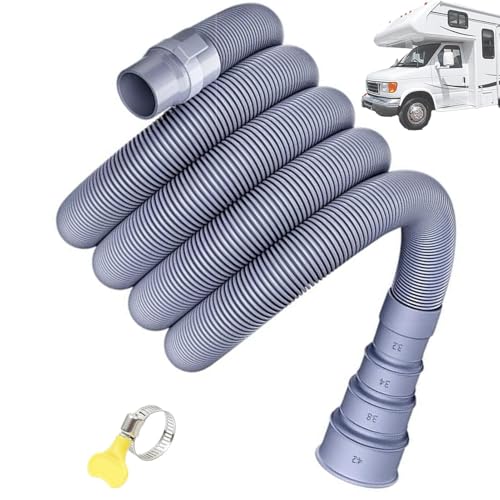 Zusammenklappbares Wohnwagen-Abflussrohr mit verstellbarem Adapter, Wohnmobil-Abwasserschlauch-Set für Wohnmobil, flexibles Abflussrohr für Wohnmobil, Anhänger, Wohnwagen-Zubehör (10m)