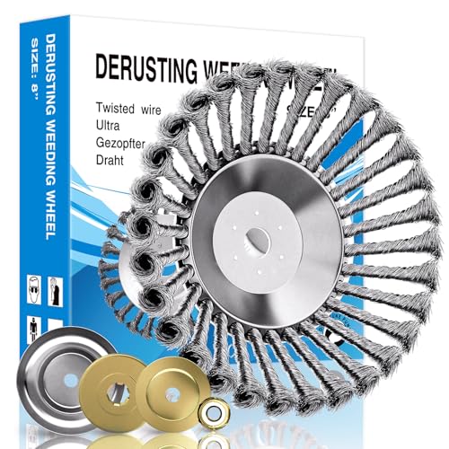 Profi Unkrautbürste Freischneider, Universelle Wildkrautbürste für Motorsensen 25,4mm Bohrung, Drahtbürste Freischneider, Unkrautbürste Für Motorsense Mit Unkrautbürste, Robust und Langlebig (8 Zoll)