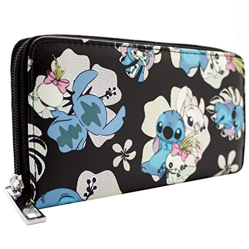 Lilo & Stitch Ohana Familie Portemonnaie Münztasche & Kartenhalter, Schwarz