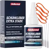 Schuhkleber extra stark wasserfest 30g - Kleber Set mit Klebespitzen für Schuhe, Sneaker, Turnschuhe und Leder - Starker Schuhkleber für Schuhe und Schuhsohlen