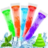 ZOESURE 200 Stück Wassereis Tüten, Eisformen für hausgemachtes Wassereis, Beutel BPA-frei Eis Pop Beutel mit einem Trichter für für Joghurt, Eisbonbons, Eiscreme, Gastgeschenke, Saft, Smoothies