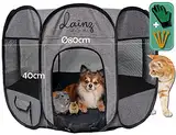 dainz® Praktischer Laufstall für Hunde, Katzen, Welpen, Kitten, Kleintiere... dient als Wurfbox, Schlafplatz, Spielort, Ruheort...inkl. Zubehör