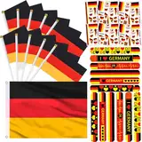 zycBernoi Deutschland Deko 2024 Dekoration Set, 33 Teilen Deutschland Fanartikel, Deutschland Flagge, Klein Flagge, Deutschland Flagge Tattoo, Schnapparmbäner