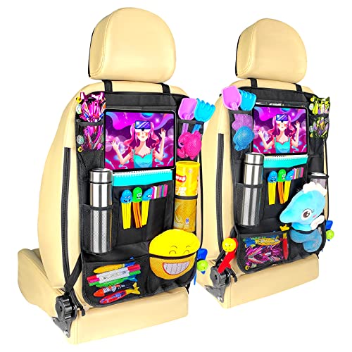 Newaner 2 Stück Auto Rückenlehne Schutz Unterstützung Multi Pocket Organisator, Oxford Tuch verhindern Kick Auto Rücksitz großen Veranstalter, Car Seat Organiser Kinder Auto Rücksitz Veranstalter