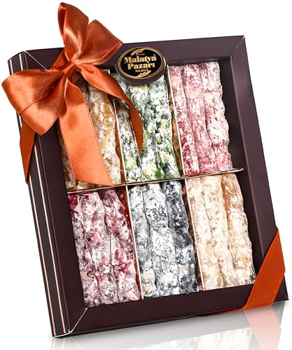 Palanci | Vegane Süßigkeiten Tropikal Lokum Sticks | Türkische Süssigkeiten Mix 370 gr. | Premium Lokum seit 1870 | Turkish Delight | Vegan | Jelly Fruit m. Haselnuss und Tropical Fruit, vegane Snacks