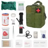 PLLYPE Erste Hilfe Set Outdoor, 46PCS Erste Hilfe Trauma Set, Medizinische Taktische Tasche, First Aid Kit Military, Medizinische Tasche für Camping Jagd Wandern Zuhause Auto Arbeitsplatz(Grün)