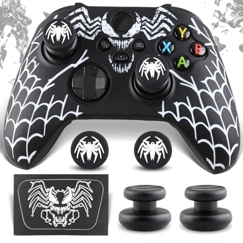 SoAegis Anti-Rutsch-Controller-Skin-Set, mit 2 Daumengriff-Abdeckungen und 2 erhöhten Basis, Silikon-Controller-Hülle mit strukturiertem Griff für Xbox Series S/X