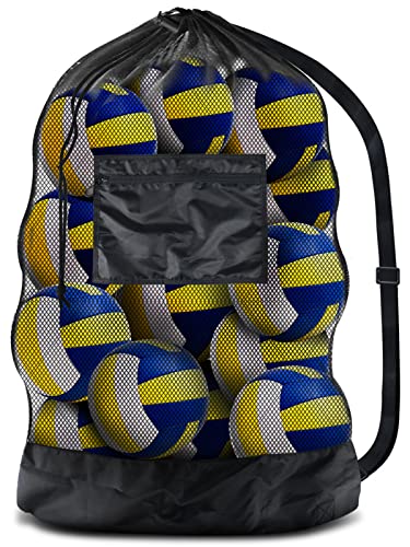 BROTOU Extra Große Ballnetz Große Ballsack Balltasche Netz Balltasche Fußball Meshbag für 8-15 Bälle Mehrzweck Sport Netztasche mit Kordelzug und Schultergurt Ballnetz (60.96 x 91.44 cm)