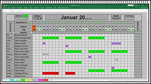 Excel Urlaubsplaner 2023 2024 u.s.w. digitaler Urlaubskalender Personalplaner Dienstplaner Urlaubsplan mit Statistik Jahresübersicht Urlaubsantrag